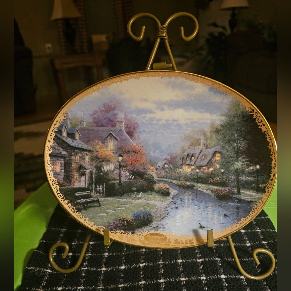 Thomas Kinkade White Dinnerware Plate